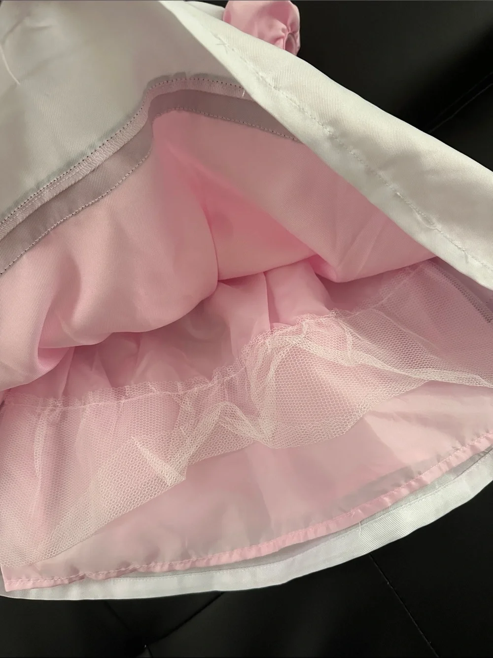 Rare Editions Pink Dress with White Collar and Navy Trim